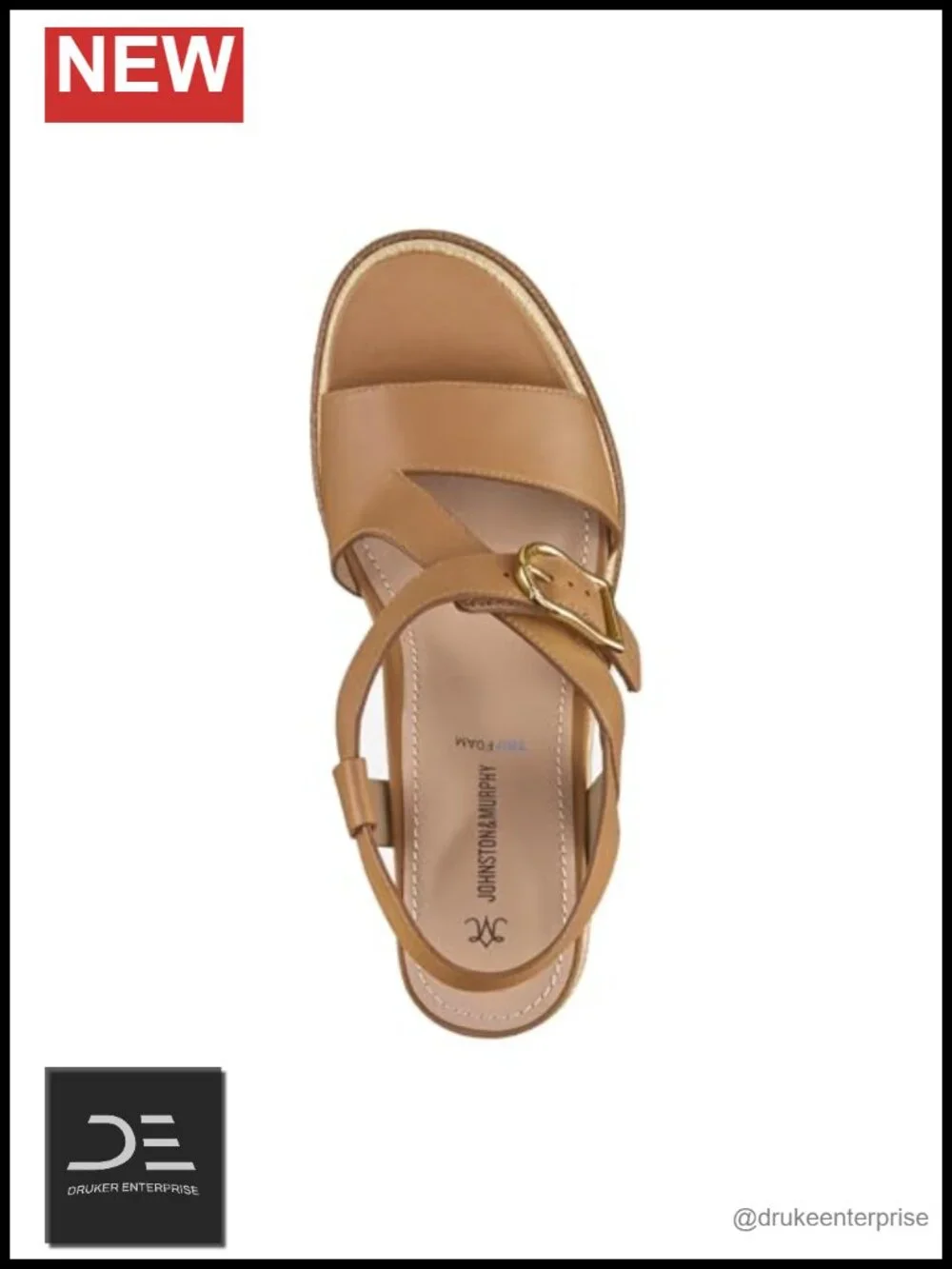 Nappa Leather Asymmetrical Wedge Sandal with Platform, Buckle Ankle Strap